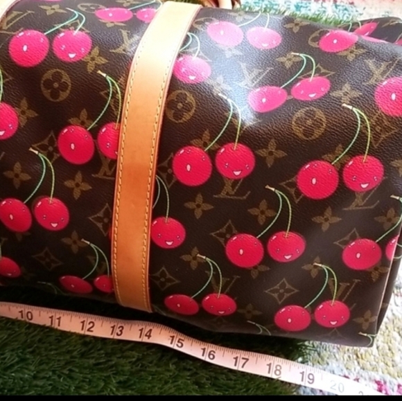 Auth LOUIS VUITTON Speedy 45 Carry On Travel LV Cherries Cerises Duffle Hand Bag - Picture 8 of 16